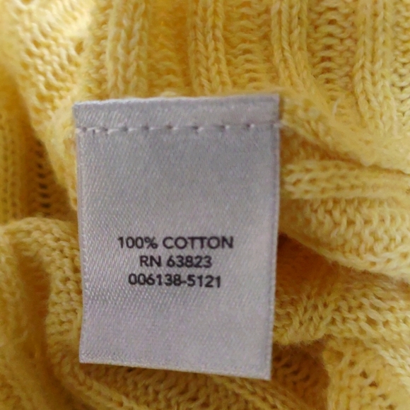 Christopher & Banks Large yellow open front knit waterfall Cardigan - Picture 8 of 10